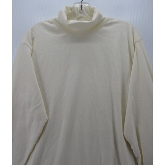 VINTAGE LL Bean Top XL Tall Cream Turtleneck Shirt T Tee 90s USA - Picture 2 of 10